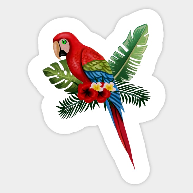 Parrot Floral Tropical Sticker by logiamerch